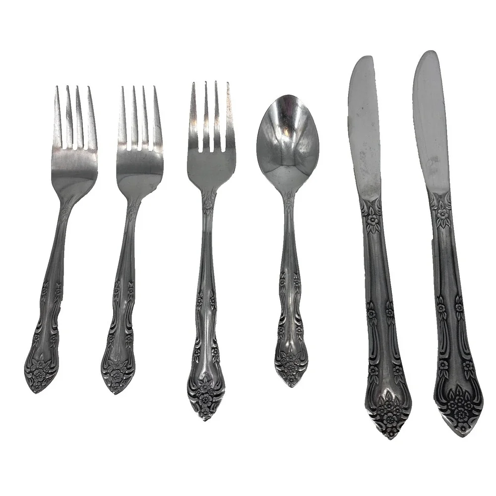 Rogers Co Dream Rose aka‎ Rose Bud Stainless Miscellaneous Set of 6 Silverware